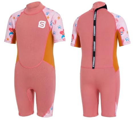 Summshall Combinaison en néoprène pour enfants, 2 mm - Thermique - Shorty - Pour garçons, filles et tout-petits - Flexible et chaud - Protection solaire UPF50+ - Pour la natation, le surf, la plage