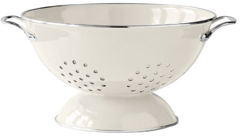 Premier Housewares Enamel Retro Colander Bowl Stainless Steel Pasta Strainer Cream Rice strainer for Cooking Sives for Cooking Pasta Drainer,H13 x W23 x D23cm