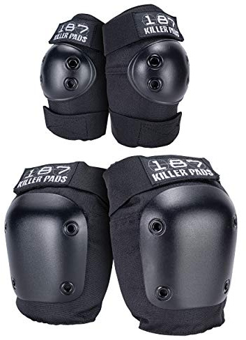 187 Killer Pads Knee Pads, Elbow Pads Combo Pack, Black, Small/Medium