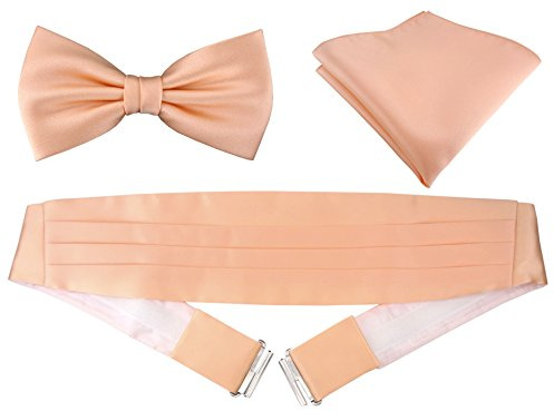 TigerTie kummerbund införingsduk satin fluga i enfärgat uni – skärpa bindel