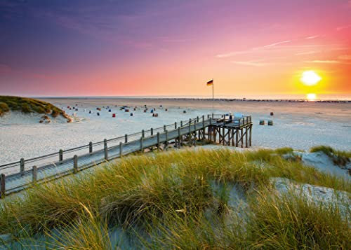 Ravensburger Puzzle 19877 - Sonnenuntergang über Amrum - 1000 Teile Puzzle für Erwachsene und Kinder ab 14 Jahren, Puzzle mit Strand-Motiv von der Nordsee