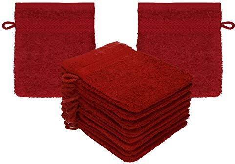 Betz Premium Lot de 10 Gants de Toilette en éponge lavettes pour Le Visage en 100% Coton Gant de Toilette pour bébé Couleur Rouge Rubis