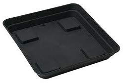 Desconocido Pack de 10 platos cuadrados negros de plástico de 15x15 cm para macetas cuadradas
