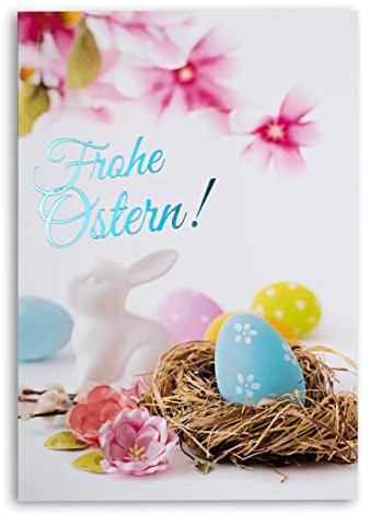 Art Nuvo - EXCLUSIVE OSTERKARTEN NR 7 - SATZ VON 10 STÜCK KARTEN 120x170mm MIT VERGOLDETEN AUFSCHRIFTEN UND WEIßEN UMSCHLÄGEN, EE107
