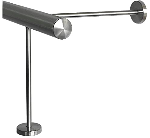 TIBU Fotstöd V2A rostfritt stål Ø 33,7 mm 30–590 cm, längd = 540 cm, 7 par hållare 25/30 cm barstång rästång