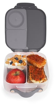 b.box Mini Lunch Box Niños | Fiambrera Infantil Bento con 3 Compartimentos (2 Herméticos) | Fiambrera Niños Ideal para Almuerzos y Picoteo | Cabe 1 Fruta Entera | Sin BPA