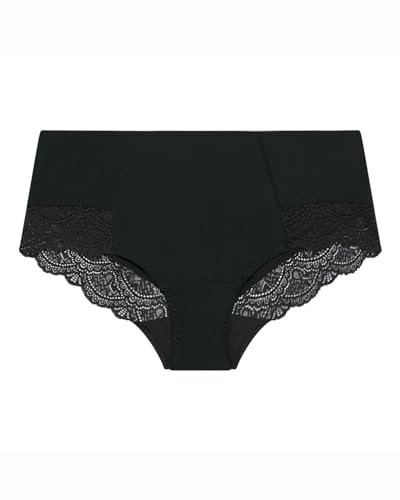 Dim Culotte Femme Taille Haute en Coton Stretch et Dentelle Ecodim Ventre Plat x1