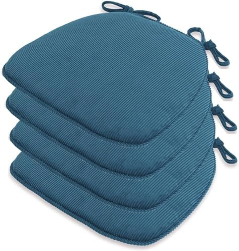 Uyeoco Cuscini Per Sedie Con Cinghie - Set 4/2/6/1 Seduta Trapezio 43 * 41 * 35cm, Lavabili Antiscivolo Per Cucina e Giardino (A4, 4pcs)
