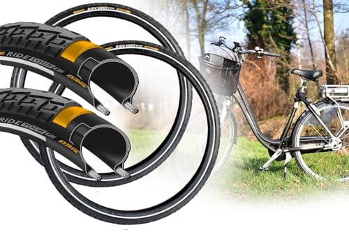 2 Fahrradreifen 1 3/8 x 1 5/8 x 28 Zoll Continental Ride Tour 37-622 Drahtreifen Pannengürtel auch E-Bike bis 25km/h