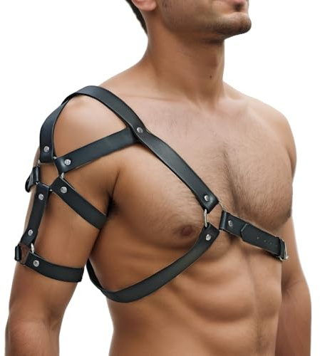 ZEOABSY Harness Belt Costume for Men, Adjustable Mens Leather Body Harness, Sexy Chest Harness Belt Outfits Muscle Highlights for Parties Nightclub Cosplay Clubwear & Fashion Statement #16