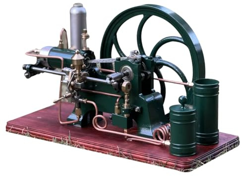 XKlemBauklode Funktionell ångmaskin, 4-takts metallmotormodell Retrol för vuxna, stationär motormodell med vattenkyld pump, experimentlåda