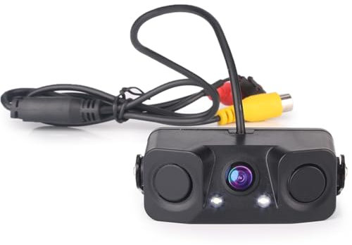 Erisin Caméra de recul 150° AHD avec Radar, Vision Nocturne, capteur de stationnement, étanche pour autoradio