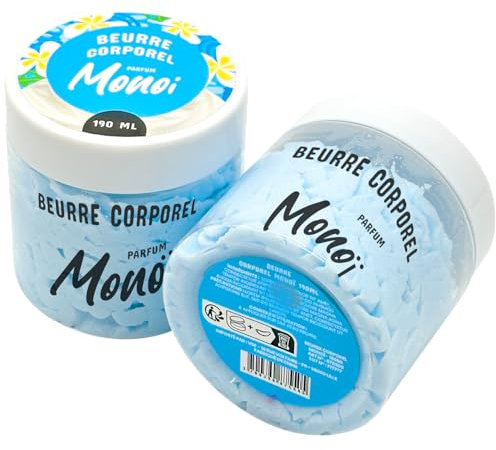 French Tendance - Beurre Corporel Fouetté - Soin Peau Sèche Corps et Mains - Pour Homme et Femme - Hydratant - Adoucissant - Lissant - Nourrissant - 190 ml - Senteur Monoï