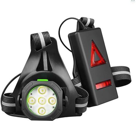 Joltix Lauflicht mit Reflektoren, 500 Lumen Lauflampe, 90° verstellbare LED-Laufbrustlicht, USB Wiederaufladbare Wasserdichte Laufleuchte für Jogging, Camping, Wandern (5 lights)