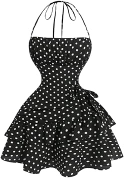 GORGLITTER Women's Floral Print Halter Neck Ruffle Mini Dress Sleeveless Flowy Beach Vacation Cami Dresses