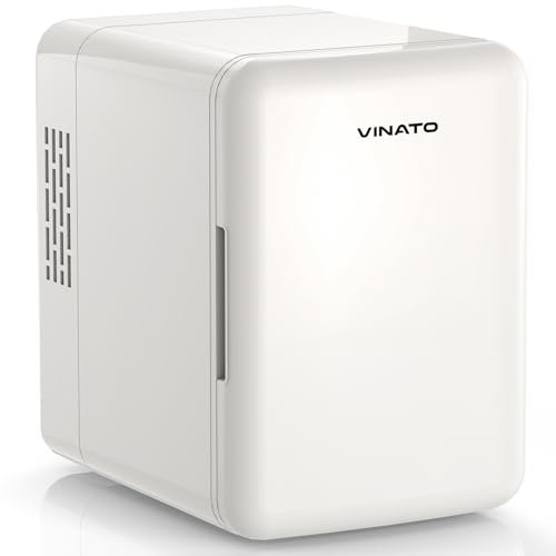VINATO Mini Frigo 4L Portatile - Frigo da Camera, Frigo da Ufficio & Mini Frigo Auto, Doppia Alimentazione, Silenzioso (25dB), Ideale per Cosmetici, Cibo e Bevande, Regalo Perfetto
