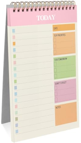 OFFCUP To Do List Planner 52 Fogli A5 Senza Data Blocco Note Giornaliero Blocco Per La Pianificazione Taccuino a Spirale Lista Di Controllo Per Elenchi, Note e Liste Della Spesa