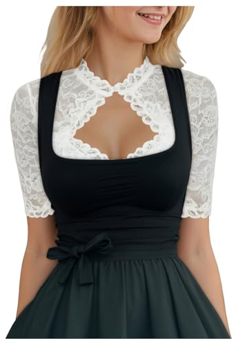 Dirndl Damblus, dirndlblus, vit traditionell blus, vingärmar, dirndlblusar, traditionella dirndlblusar, Oktoberfest kostym, elegant spetsblus, spets, dirndlblus, traditionell blus