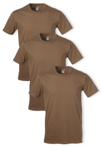 Soffe Men's 3 Pack 4.3 Oz Cotton Military Tee, Coyote Brown, Medium