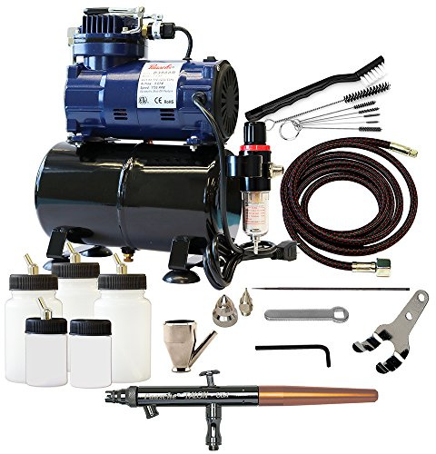 Paasche Airbrush TS-300R Double Action Siphon Feed Airbrush Set and Compressor with Tank
