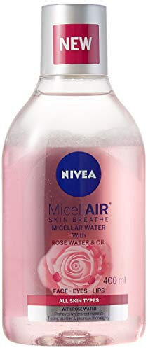 NIVEA Zweiphasiges Micellarwasser mit Öl und Rosenwasser Bio 400 ml, zweiphasiger Make-up-Entferner für langes Laden und Wasserfest, sanfter Gesichtsreiniger auf Augen und Wimpern