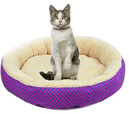 Valpbädd husdjurssäng oval hundbädd kattgrotta husdjurssängar för hundar plysch hundbädd husdjursängar för katter hundkudde kattunge säng liten kattbädd hund bäddsoffa röd, L