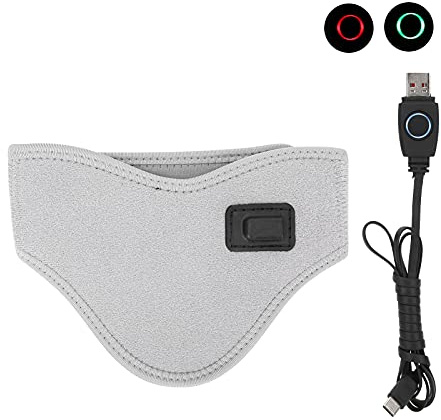 Enveloppe de cou chauffante, collier cervical chauffant USB réglable 3 niveaux de Chauffe-nuque Coussin chauffant pour le cou pour le soulagement de la douleur au cou(gris)