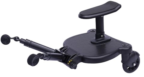 Tabla de cochecito universal Kiddy Buggy Board hasta 25 kg, con asiento y tabla de pasajero, apto para niños de 2 a 5 años de edad