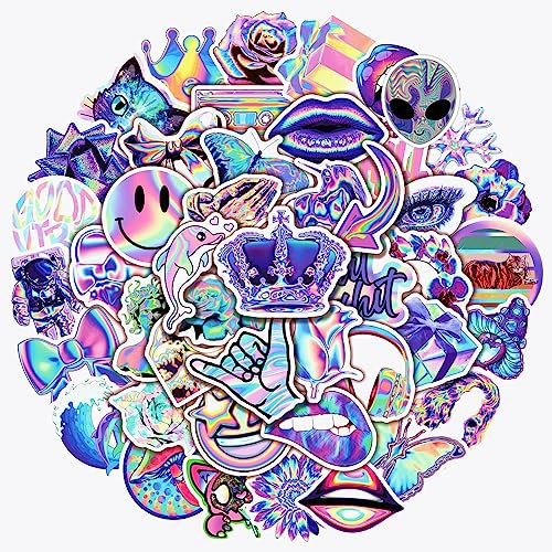 PRETTYSUNSHINE Aesthetic Sticker Set 50 Stück, Wasserfeste Graffiti VSCO Aufkleber für Laptop, Skateboard, Auto, Motorrad, Fahrrad, Scrapbook, Anime Sticker für Mädchen