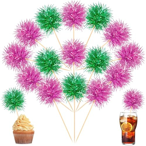 Chinco 100 Pcs Cupcake Toppers Classic,Pink, Gold