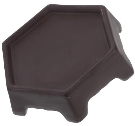 POPETPOP Supporto Decorativo per Piante Ceramica Vassoio Esagonale per Fioriere di Succulente Base Elegante per Piante da Interni Ed Esterni Stile Moderno e Funzionalità Antisversamento