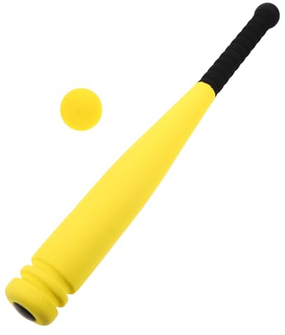 WHAMVOX Bat De Baseball Doux pour Enfants Entraîner des Chauves-Souris pour Baseball en Plein Air Sûr pour Enfants Jouets De Balle Molle Jaune Eva