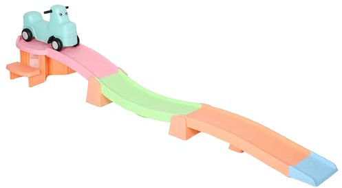 AIYAPLAY 3(m) Up and Down Rollercoaster for Kids, 4 Pieces Toddler Roller Coaster Ride-on with Non-Slip Steps, Ride On Push Car with Handles, Indoor Outdoor Play, for Ages 2-5 Years, Orange