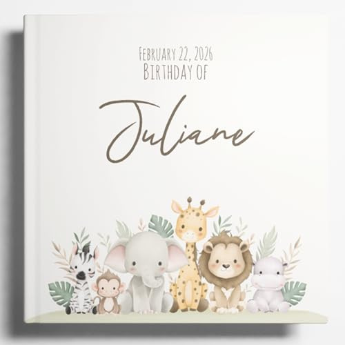 Libro degli ospiti Baby Shower personalizzato – Guest book safari per bambini, ricordo per festa di compleanno