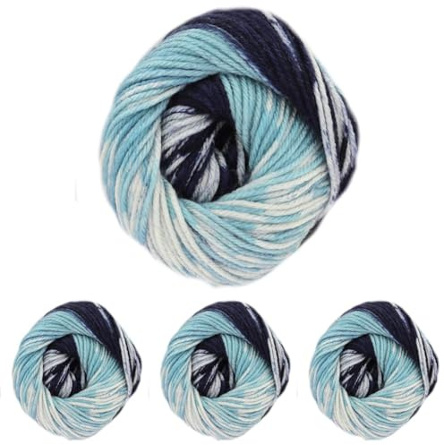 King Cole Fjord DK Knitting Wool Acrylic Self Pattern Fairisle Yarn 1 x 100g (Tana - 4925) (Pack of 4)