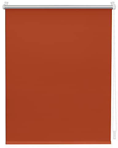 Lichtblick Thermorollo ohne Bohren, Klemmfix, Verdunklungsrollo, Hitzeschutz, Sichtschutz, Wandmontage, Deckenmontage, Rollo für Fenster und Türen Terracotta,90 cm x 150 cm (B x L)