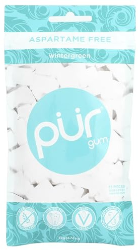 (Pack of 12) Pur Gum - PUR Gum Wintergreen Bag 80 g