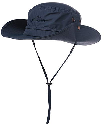 Comhats Herren Sonnenhut UV-Schutz Outdoor Fischerhut Bucket Safari Faltbarer Wanderhut Unisex Sommer Buschhut Hiking Breiter Boonie Gartenhut Wasserdicht Schwarzblau M/L