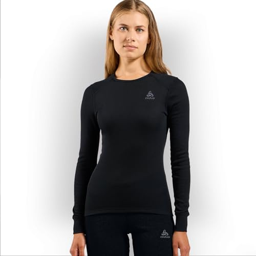 Odlo Thermounterwäsche für Damen Active Warm | Schwarz | Größe 3XL | Langarm-Thermoshirt | Warme Skiunterwäsche