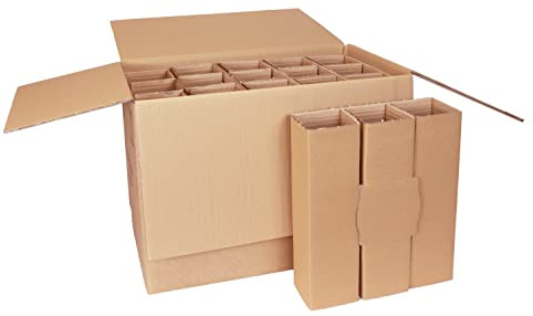smiley pack Flaschenversandkarton für 15 Flaschen inkl. Einlage 15er Weinkarton Wein Sekt Spirituosen Saft Magnum Gin PTZ DHL UPS DPD Hermes Weinversandkarton Flaschenkarton (10)