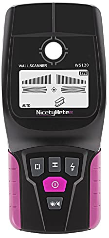 Buscador de espárragos, detector de pernos digitales, escáner de pared profesional para metales ferrosos/no ferrosos, etc. detector de alambre vivo, hasta 4.75 pulgadas (120 mm)