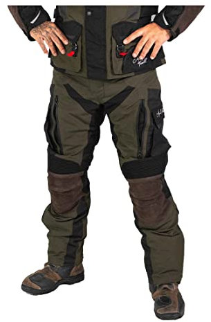 Mycl Turell TransAlpin HighPro 2in1 - Motorradhose Herren mit Protektoren (herausnehmbar) - CE AA Sympatex wasserdicht - All Season Motorrad Hose Herren - Stylish & Sicher (XL, Olivgrün)