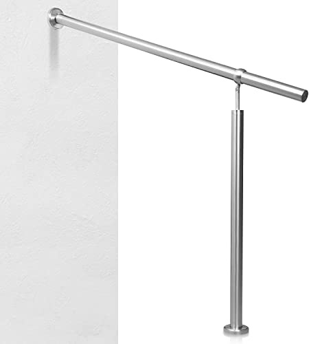 Ansobea Main Courante En Acier Inoxydable 80CM, Rampe D'entrée Rampe D'escalier, Main Courante Murale À Angle Réglable, Rampe D'escalier, Rampe En Acier Inoxydable Facile À Installer, 2212