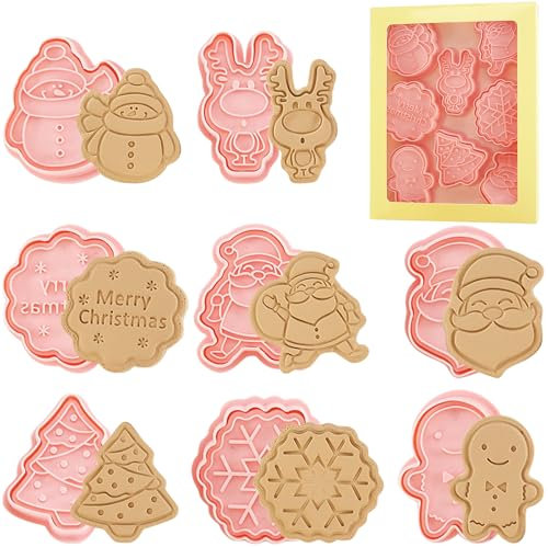Formine per Biscotti 8PCS Animali Stampi per Biscotti per Bambini 3D Strumento per Cuocere Torta Fondente Fai Da Te (B)