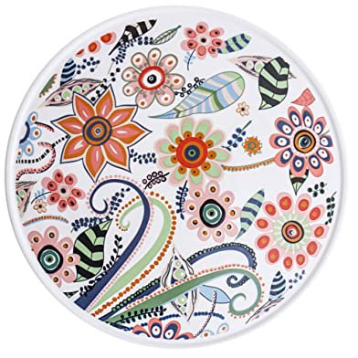 CONGARTENO Vassoio Per Pizza e Piatto Di Frutta in Ceramica, Vassoio Self-service Creativo Multifunzionale Da 25,1 Cm, Per Colazione e Buffet,