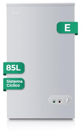 Svan Congelador horizontal Horeca Blanco SVCH101FS. Capacidad 85 Litros, 2 Cestas, Bajo nivel Sonoro, Eficiencia Energética Clase E