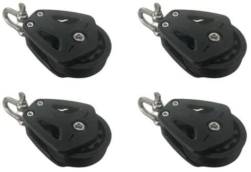 Uikdjgu 4X Bozzello con Puleggia per Carico Elevato Girevole con Puleggia Singola A Testa Universale per Barche A Vela Bozzello con Cuscinetto Liscio Accessori
