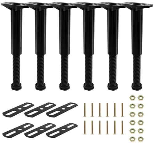 inxming 8Pcs Upgraded Telescopic Bed Beam Support Foot Adjustable Bottom Load Bearing Bracket Frame Centre Slats Leg(10pcs)