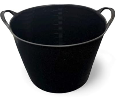 42L Heavy Duty Black Flexible Trug Bucket with Handles – Large Multipurpose Tub for Garden, Laundry, Builders, Cleaning & Storage | Durable Plastic Builders Tub – 1 Pack