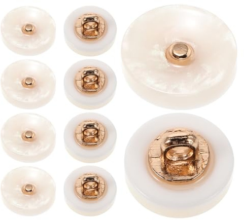 TOYANDONA Botones Decorativos para Ropa Mujer 50 Unidades Botón Redondo de Resina Vástago Tamaño 18L 115 MM Color Blanco Brillante para Camisas Blusas y Manualidades